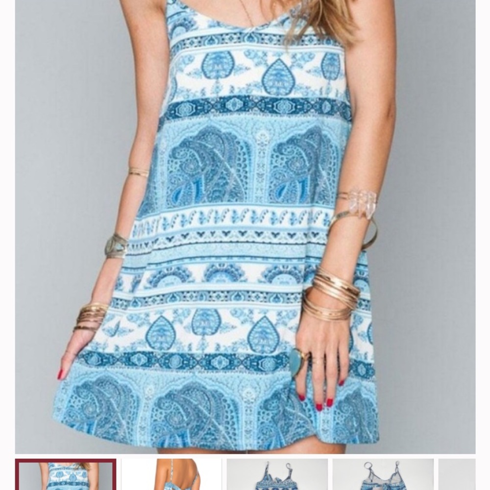 Show me your MuMu tenly tie dress in boho blue